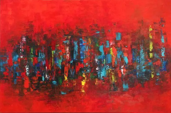Shout, city! - 100x150 cm, oil canvas