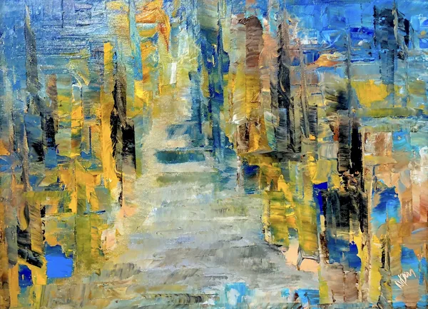 Towers II. - 30x40 cm, oil canvas