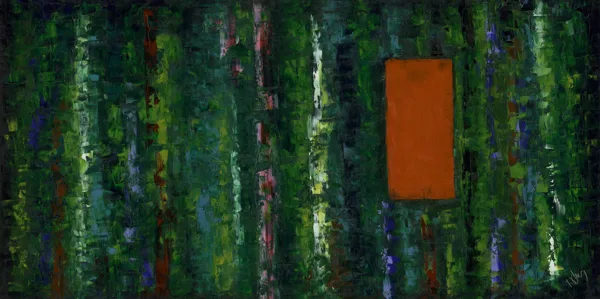 Esőerdő-tanulmány - 60x120 cm, olaj vásznon