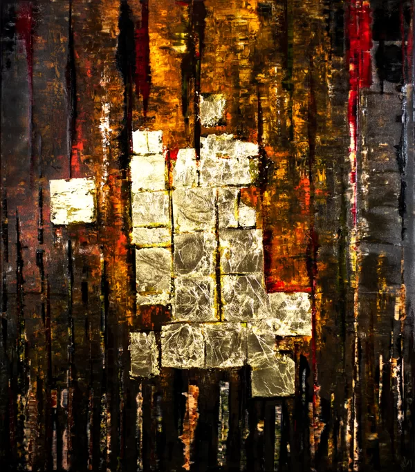 MM Babilon palotái - 160x140 cm - olaj-arany-előnyomott vászon