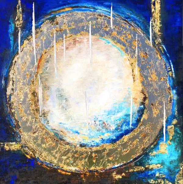 MM A hetedik nap - 140x140 cm - olaj-arany-előnyomott vászon