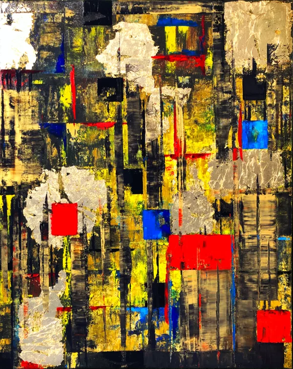 MM Ninive falai - 100x80 cm - olaj-arany-előnyomott vászon