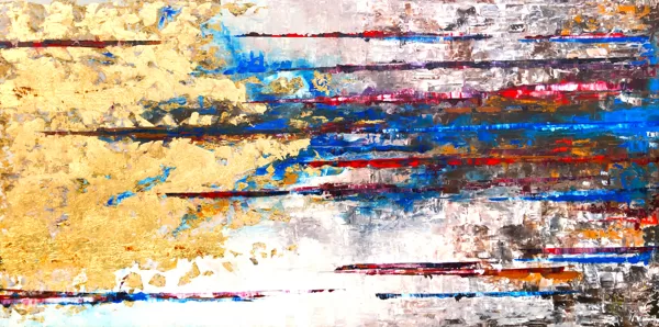 MM Tiberis - 75x150 cm - olaj-arany-előnyomott vászon