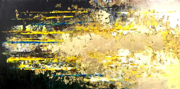 MM Tigris - 75x150 cm - olaj-arany-előnyomott vászon