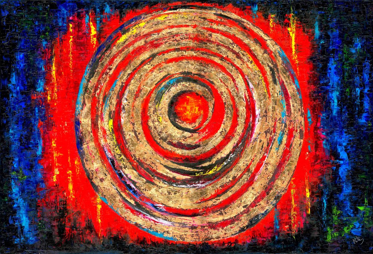 Pintura de Tamás Náray de 2019: Karma instantáneo